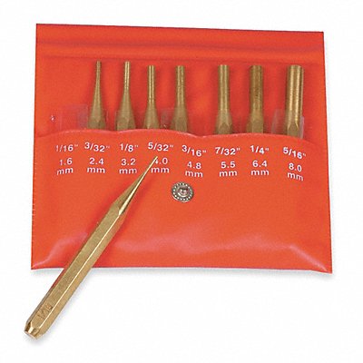 MITUTOYO 985120 Drive Pin Punch Set 8 Pieces Brass