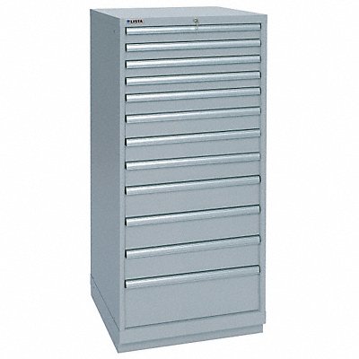 LISTA HS131201AFTKALG Modular Drawer Cabinet 59-1/2 H 12 Drwr Light Grey