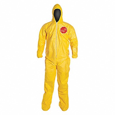 DUPONT QC122SYL4X001200 D2255 Coveralls 4XL Yellow Tychem 2000 PK12