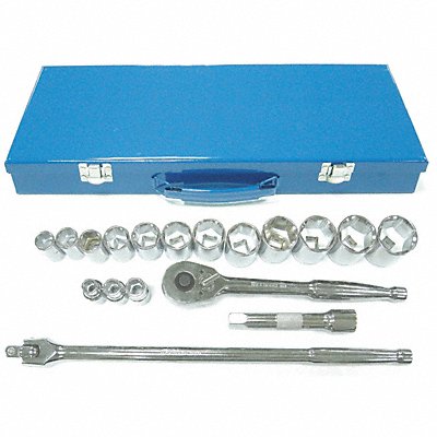 WESTWARD 4LXA2 Socket Wrench St Chrome 6Pt 3/8 - 1 1/4 in
