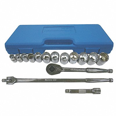 WESTWARD 4LXC8 Socket Wrench St Chrome 12Pt 10 - 28 mm