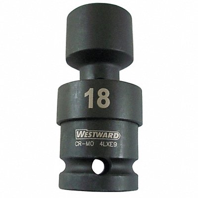 WESTWARD 4LXD9 Impact Socket Steel Black Oxide 13/16 in