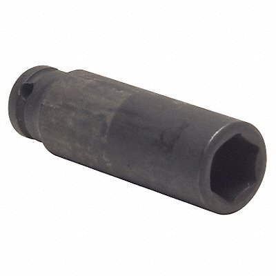 WESTWARD 4LXN4 Impact Socket Steel Black Oxide 9/16 in