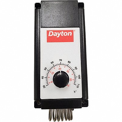 DAYTON 4LZ95 Mech Thermostat Heat or Cool Plastic 110/30F