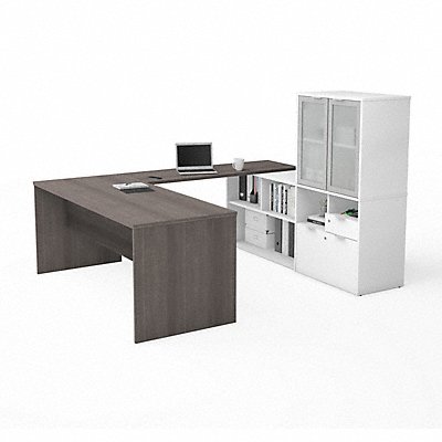 BESTAR 1608614717 U Shaped Desk with Storage