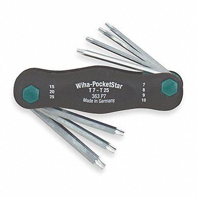 WIHA 36396 Torx Key Set Folding Shape 1 1/2 to 2 in