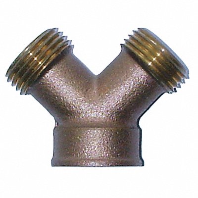 GRAINGER 4NDT2 Hose Wye Brass 3/4 x3/4 MxF GHTxGHT