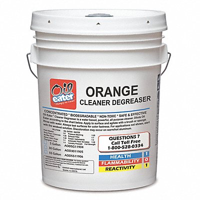 OIL EATER AOD5G11904 Cleaner Degreaser Orange Scent 5 Gal