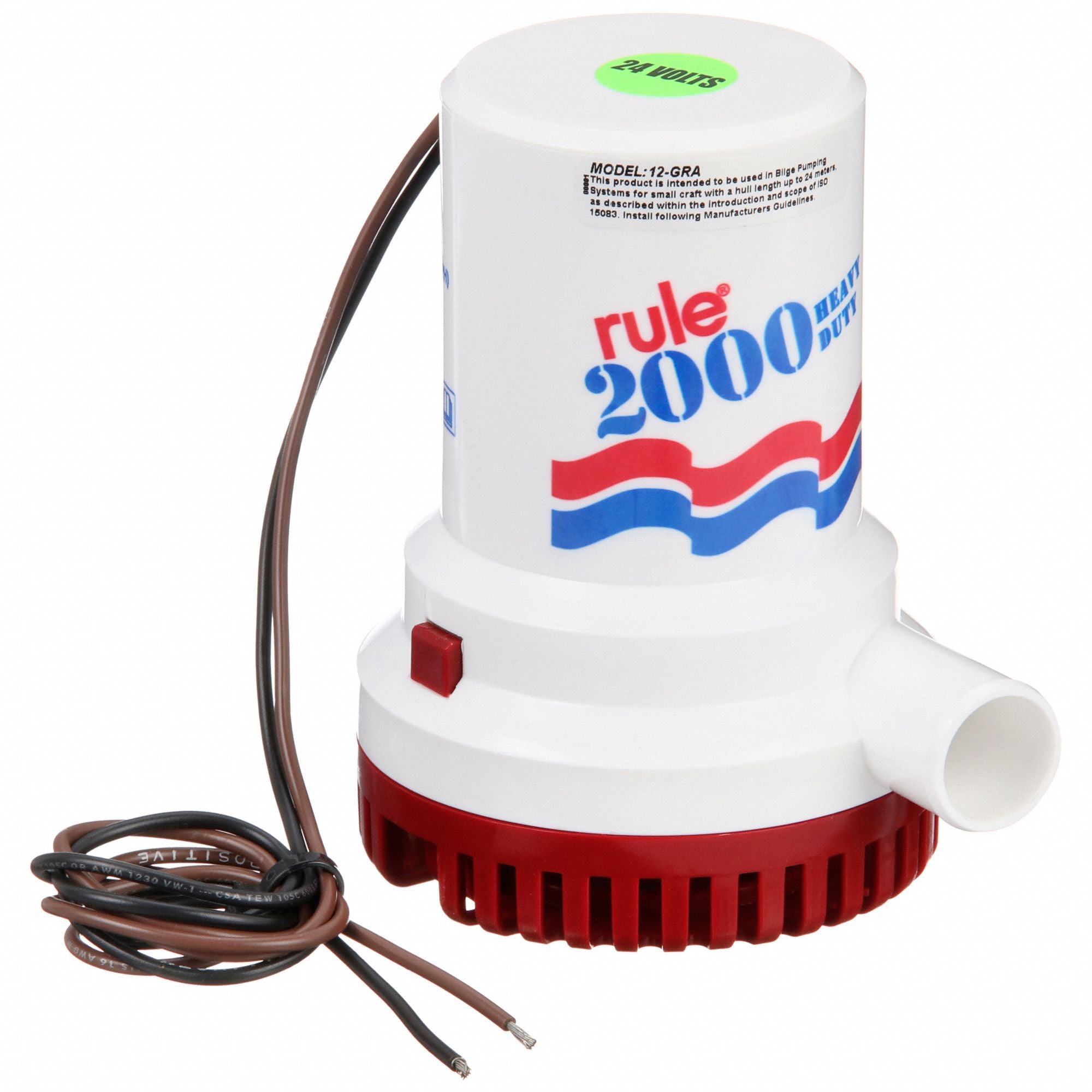 RULE 12 Electric Bilge Pump ABS 24VDC 1-1/8