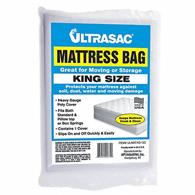 GRAINGER 4NZF9 Mattress Bag King 2 mil