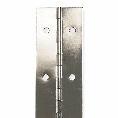 GRAINGER 4PB13 Continuous Hinge Nickel 6 ft L 2 in W