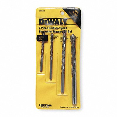 DEWALT DW5204 Masonry Drill Set 4pc Carbide Tip