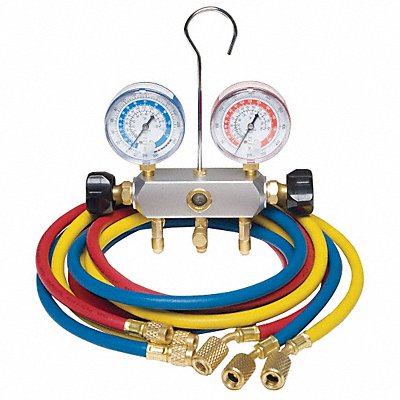DAYTON 4PDF8 Manifold Gauge Set 2 Valve 3 Hoses