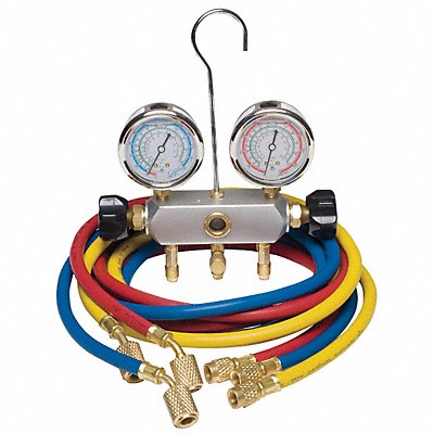 DAYTON 4PDF9 Manifold Gauge Set 2 Valve 3 Hoses