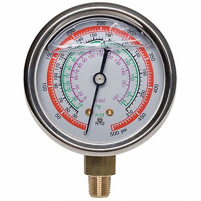 DAYTON 4PDK1 Gauge 2-3/4 In Dia High Side Red 500 psi