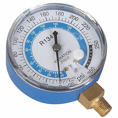 DAYTON 4PDK4 Gauge 2-3/4 In Dia Low Side Blue 350 psi