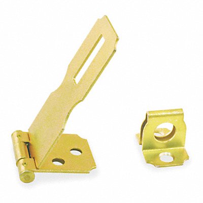 GRAINGER 4PE29 Fixed Staple Hasp Brass Plated 2 1/2 L