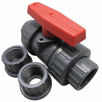 GRAINGER 4PGD6 Manual 2-Way Ball Valve Socket PVC