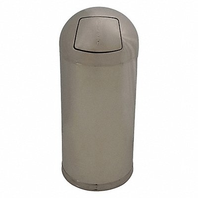 GRAINGER 4PGG5 Garbage Can Round 15 gal Silver