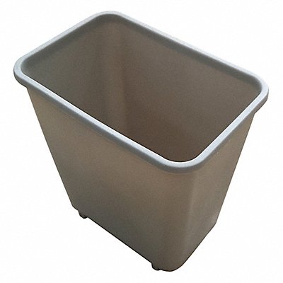 GRAINGER 4PGN1 Wastebasket Rectangular 1-6/7 gal Beige
