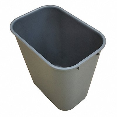 GRAINGER 4PGN4 D2128 Wastebasket Rectangular 3-1/2 gal Grey