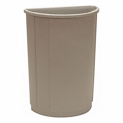 GRAINGER 4PGT9 Garbage Can Half Round 21 gal Beige