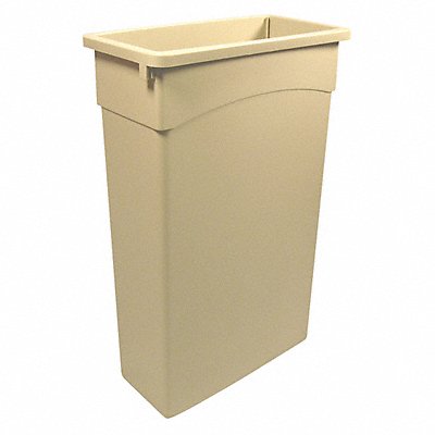 GRAINGER 4PGV1 D2105 Garbage Can Rectangular 23 gal Beige