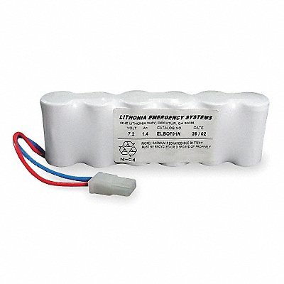 LITHONIA LIGHTING ELB0701N Battery 7.2V 168hr 5 1/2in Recessed Tabs