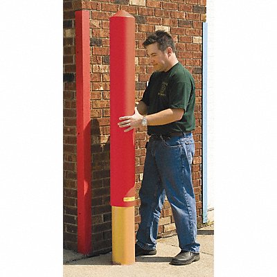 GRAINGER 1737R E7133 Bollard Cover Red 9 2/5 in Dia