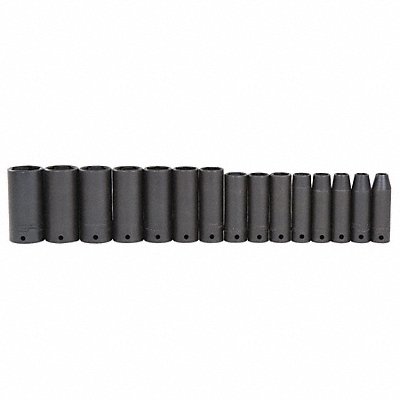 PROTO J74117 Impact Socket Set Steel Black Oxide 3/8-1 1/14 in