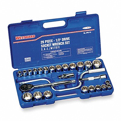 WESTWARD 4PM03 Socket Wrench St Chrome 12Pt 14 - 32 mm