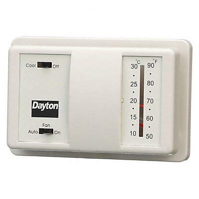 DAYTON 4PU46 Low Volt NP Analog Thermostat Cool Rectangle