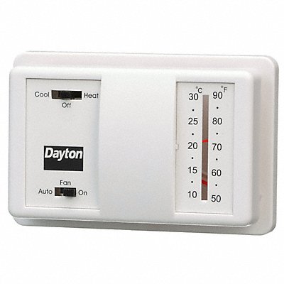 DAYTON 4PU47 Low Volt NP Analog Thermostat Heat/Cool