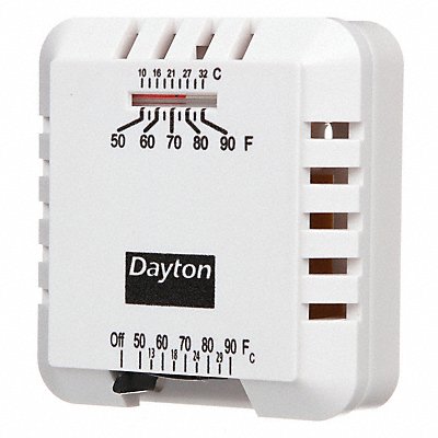 DAYTON 4PU51 Low Volt NP Analog Thermostat Heat Square