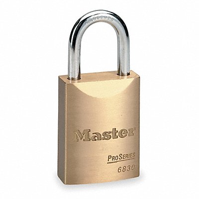 MASTER LOCK 6830KA10G200 Keyed Padlock 25/32 in Rectangle Gold