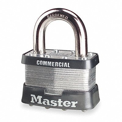 4T088 MASTER LOCK 5KA Keyed Padlock 15/16 in Rectangle Silver