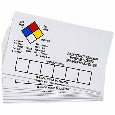 BRADY 121056 Chemical Label 5 in H 3 in W PK50