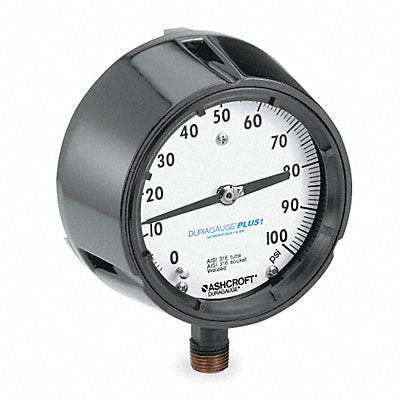 ASHCROFT 451279SS04LXLL100 K4218 Pressure Gauge 0 to 100 psi 4-1/2In