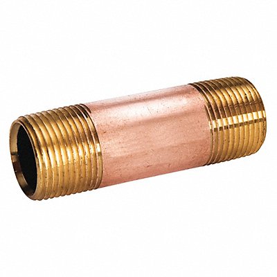 GRAINGER 461040BSNP Nipple 1/4 x 4 In L Red Brass