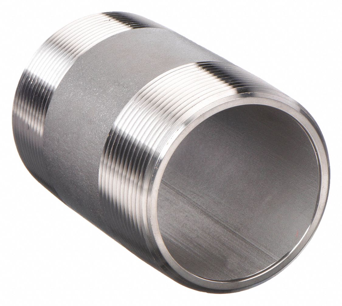 GRAINGER E6BNF12 Nipple 1 In Threaded at Both Ends 8 In 316