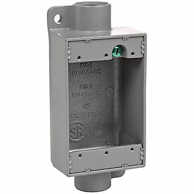 HUBBELL KILLARK FSC1 Weatherproof Box 6.38 L 1/2 Hub Alum