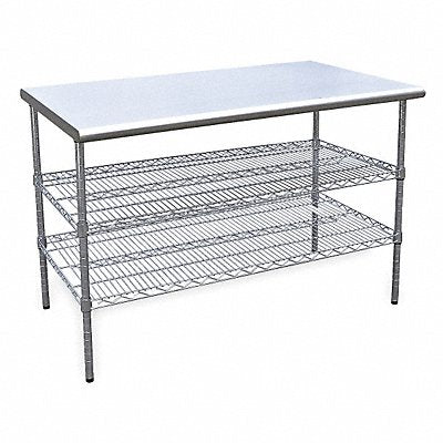 GRAINGER 4UEL8 Fixed Work Table SS 60 W 30 D