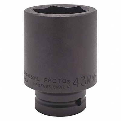 PROTO J07543ML Impact Socket Steel Black Oxide 43 mm