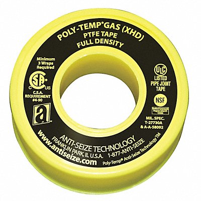 ANTI-SEIZE TECHNOLOGY 46350A Thread Sealant Tape 3/4 W Yellow