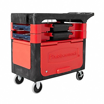 RUBBERMAID COMMERCIAL PRODUCTS FG618088BLA Mobile Cab Bench Plastic 38 W 19-1/4 D