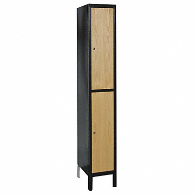 HALLOWELL UW12882MEW Locker 2x1Locker Natrl/Bk 78 x12 x18 Unassembled