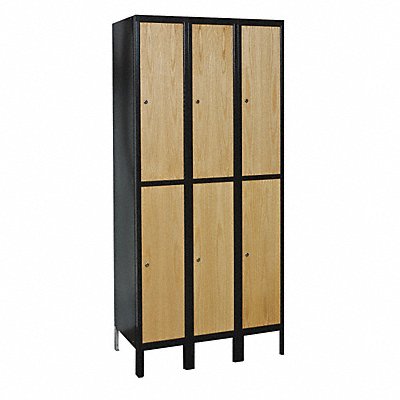 HALLOWELL UW32882MEW Locker 2x3Locker Natrl/Bk 78 x36 x18 Unassembled