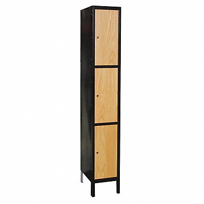 HALLOWELL UW12883MEW Locker 3x1Locker Natrl/Bk 78 x12 x18 Unassembled
