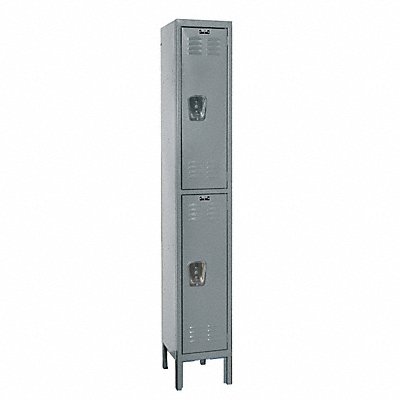 HALLOWELL U12862HG G3763 Wardrobe Locker Louvered 1 Wide 2 Tier Grey