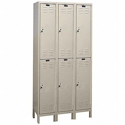 GRAINGER 4VFJ4 Wardrobe Locker 2x3Locker Tan 78 x36 x18 Assm